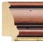 Ref DW336 65mm A dark wood frame with inner gold frame.