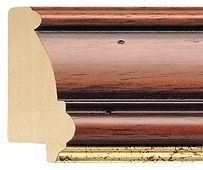 Ref DW336 – 65mm A dark wood frame with inner gold frame. Short Image