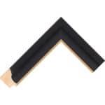 Ref B66 – 37mm wide smooth black & gold picture frame Chevron