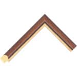 DW308 – 24mm wide walnut and gold edged picture frame Chevron