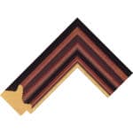 DW309 – 56mm wide dark wooden frame with gold edge detail Chevron