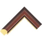 DW313 – 40mm wide Dark mahogany frame with a gold edge Long Image