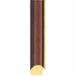 DW313 – 40mm wide Dark mahogany frame with a gold edge Long Image