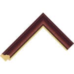 Ref DW326 – 30mm Walnut stained curved frame with inner gold stripe. Chevron