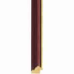 Ref DW326 – 30mm Walnut stained curved frame with inner gold stripe. Long Image