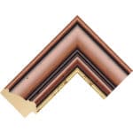 Ref DW336 – 65mm A dark wood frame with inner gold frame. Chevron